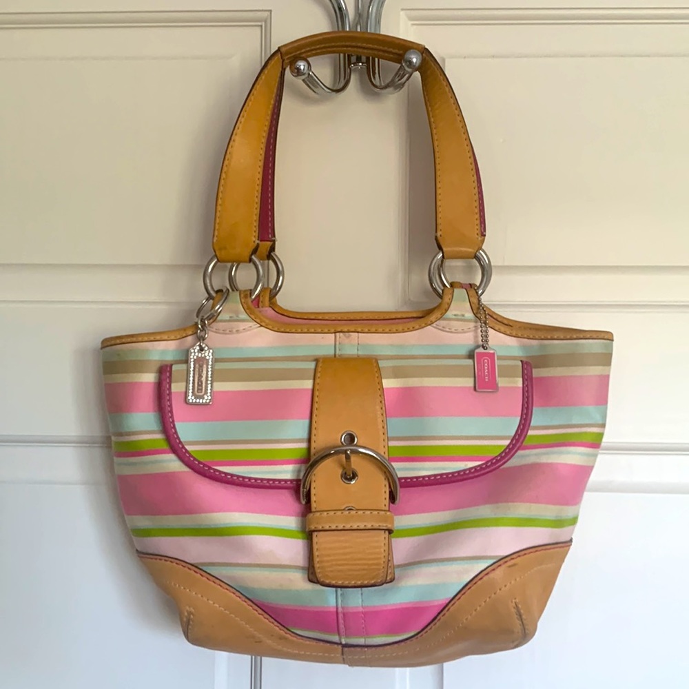 Coach Soho Striped Satchel